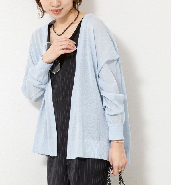 NOLLEY'S「《手洗い可能》コットンセルロース2WAYリラックスカーデ」|カーディガン|サックス