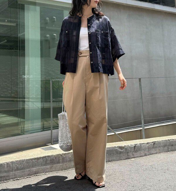 fredy emue「【低身長サイズ34有り】チノタックパンツ」|チノ|