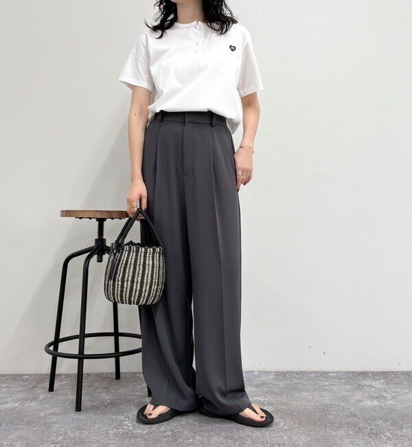 fredy emue「ハートFR刺繍ヘンリーTシャツ」|Tシャツ・カットソー|