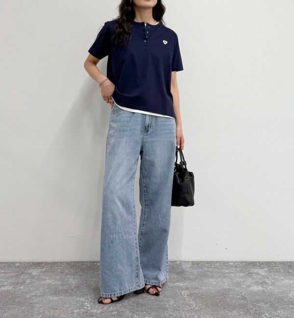 fredy emue「ハートFR刺繍ヘンリーTシャツ」|Tシャツ・カットソー|