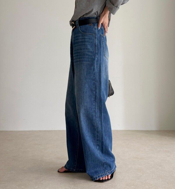 fredy emue「カラーストレートデニムパンツ」|デニム|