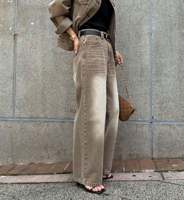 fredy emue「カラーストレートデニムパンツ」|デニム|