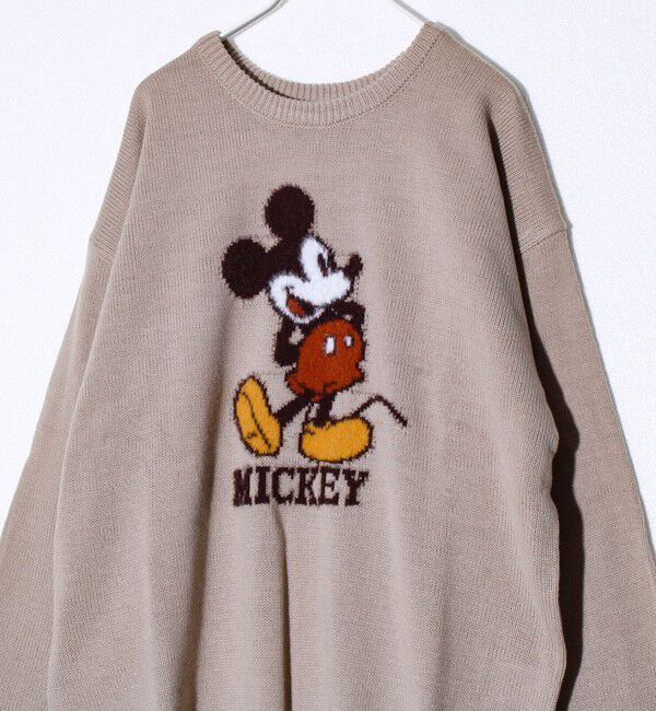 GLOSTER「【MICKEY&JERRY】UNISEX シャギージャガードニット」|ニット・セーター|グレーベージュ