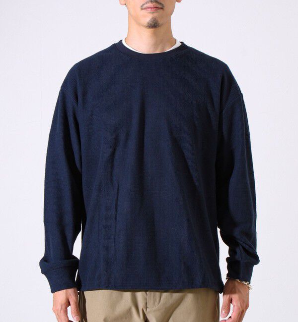 GLOSTER「【レイヤードに最適】起毛ワッフル 裾ドロストロンT」|Tシャツ・カットソー|