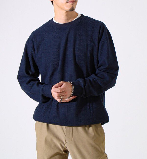 GLOSTER「【レイヤードに最適】起毛ワッフル 裾ドロストロンT」|Tシャツ・カットソー|