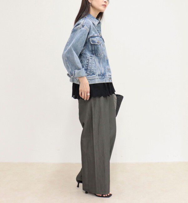 fredy emue「【低身長サイズ34有り】ライトシャンブレーデニムイージーパンツ」|チノ|