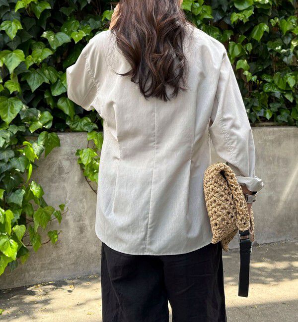 fredy emue「【人気アイテムの夏バージョン】リネン混シアーテーラードシャツ」|シャツ・ブラウス|