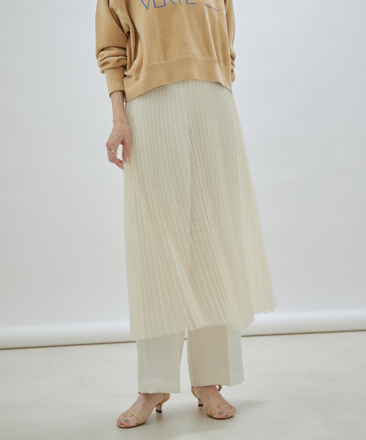 SALON adam et rope'「ダイヤメッシュプリーツスカート」|スカート|