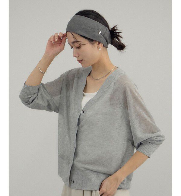 SALON adam et rope'「ブライトラメVネックシアーカーディガン / UV対策・冷房対策」|カーディガン|