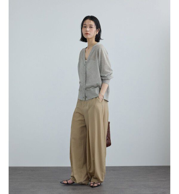 SALON adam et rope'「ブライトラメVネックシアーカーディガン / UV対策・冷房対策」|カーディガン|