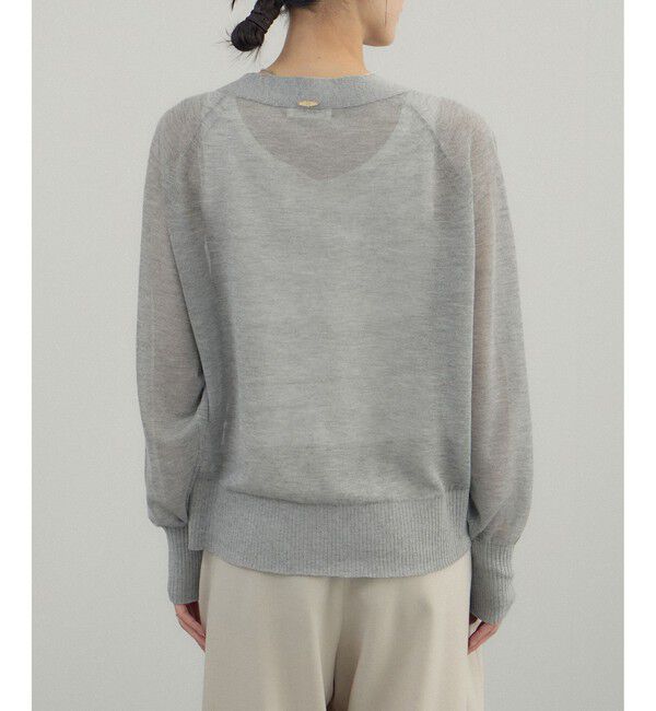 SALON adam et rope'「ブライトラメVネックシアーカーディガン / UV対策・冷房対策」|カーディガン|