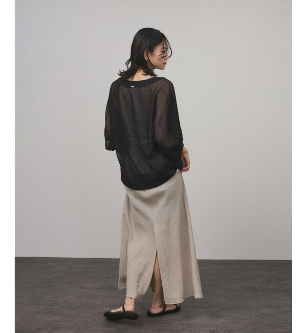 SALON adam et rope'「ブライトラメVネックシアーカーディガン / UV対策・冷房対策」|カーディガン|