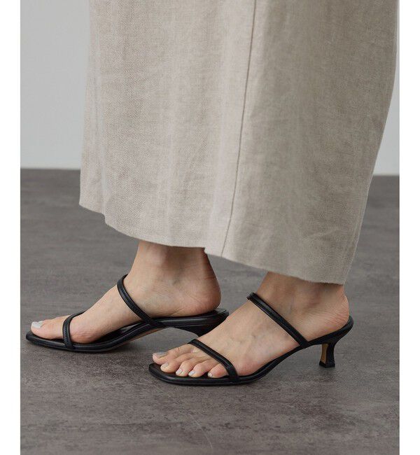 SALON adam et rope'「【W S（ドゥーブル）】レザーヒールサンダル」|サンダル|