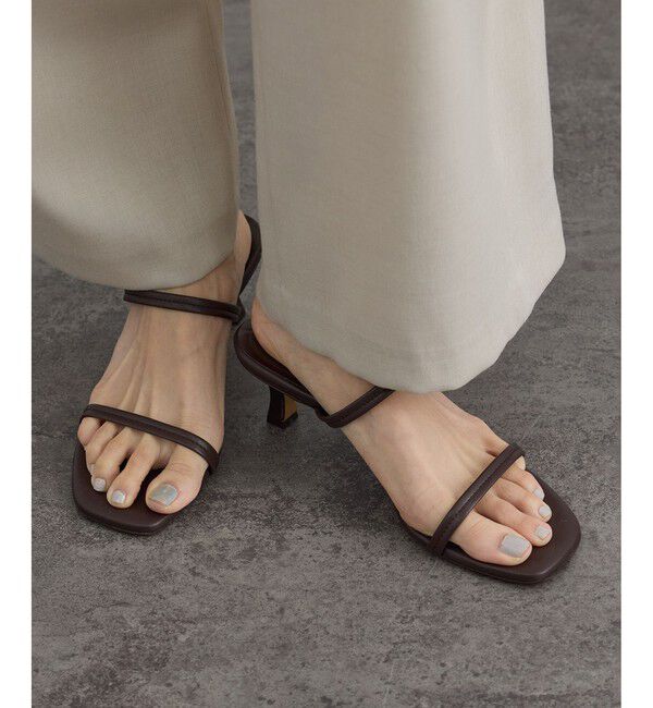 SALON adam et rope'「【W S（ドゥーブル）】レザーヒールサンダル」|サンダル|