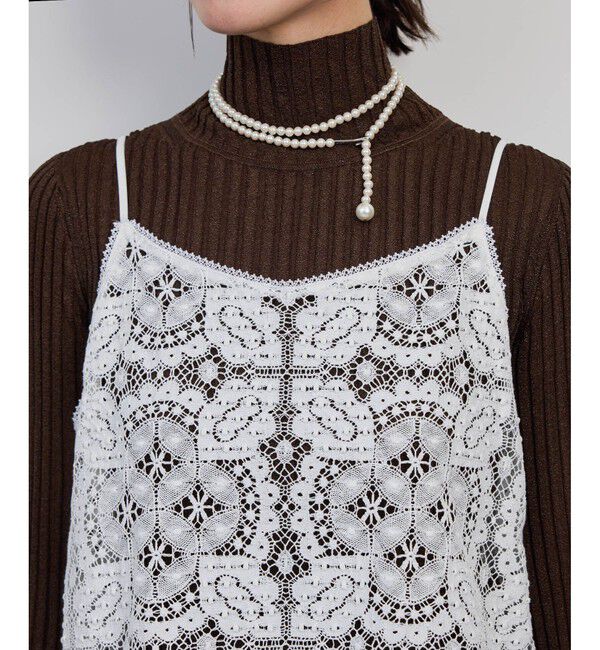 ROPE「CLUNY(クルーニー) コットンレースキャミソール」|キャミソール|