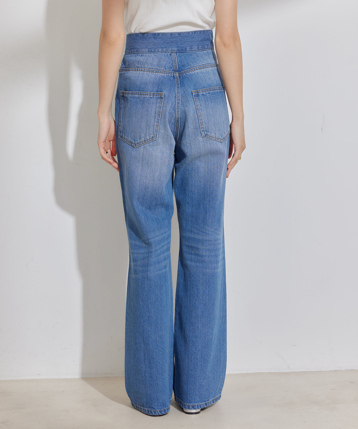 VIS「折り返しフレア箔デニム」|デニム|