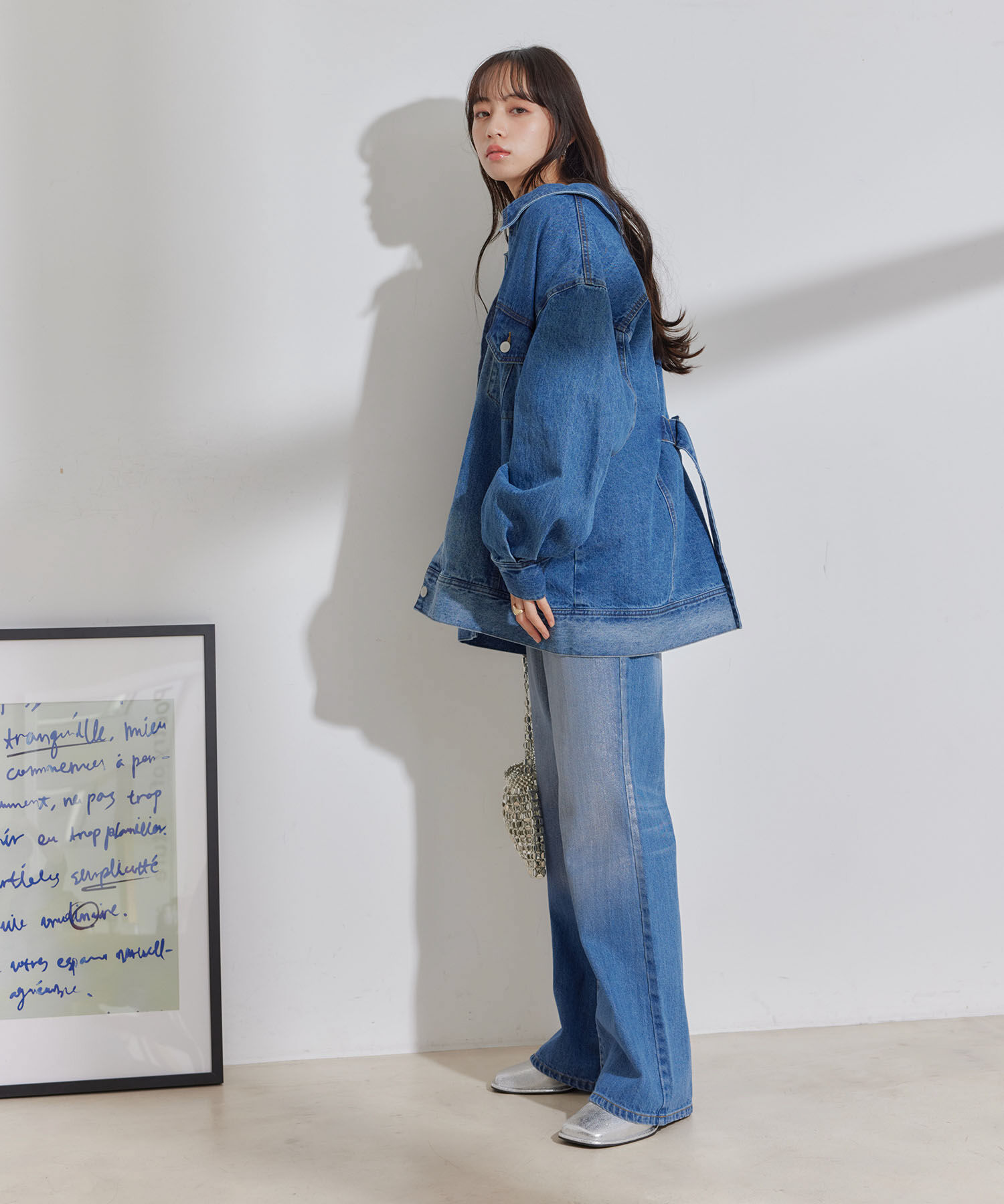 VIS「折り返しフレア箔デニム」|デニム|