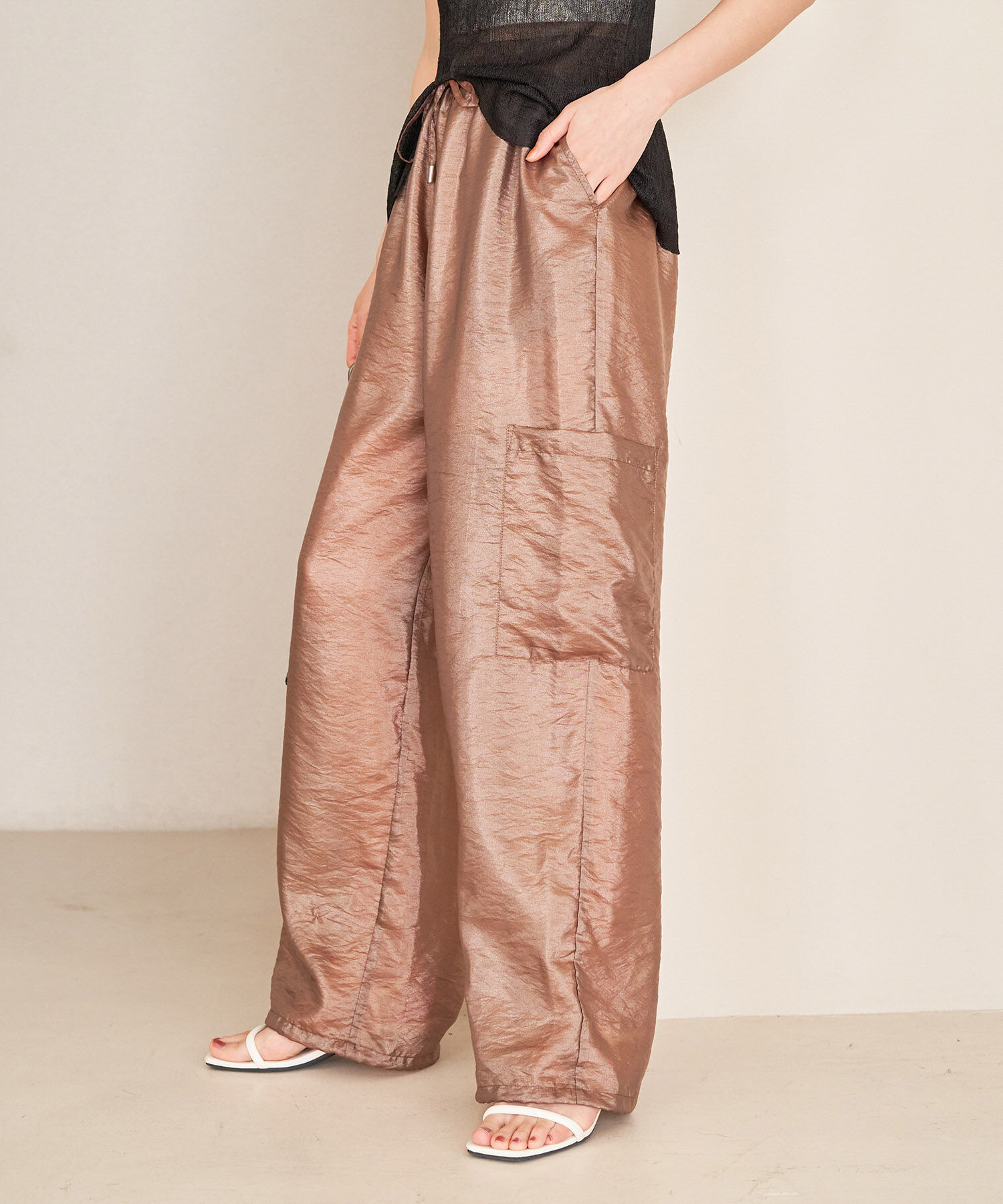 VIS「【洗える】シアーカーゴパンツ」|カーゴ|