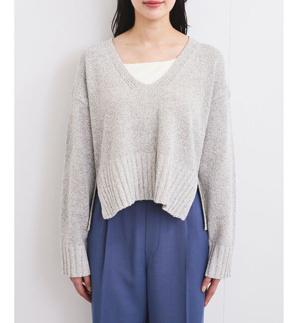 VIS「深Vネックミックスニットプルオーバー」|ニット・セーター|