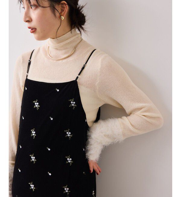 VIS「刺繍アソートベロアキャミワンピース/2WAY」|ワンピース|