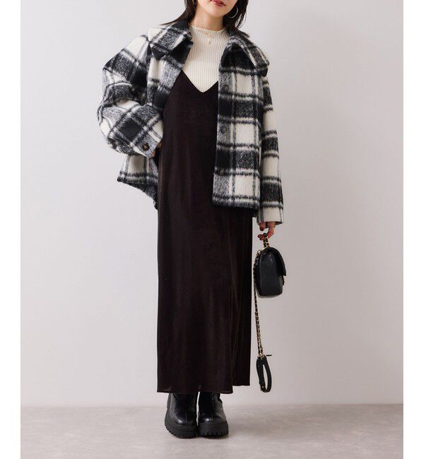 VIS「刺繍アソートベロアキャミワンピース/2WAY」|ワンピース|