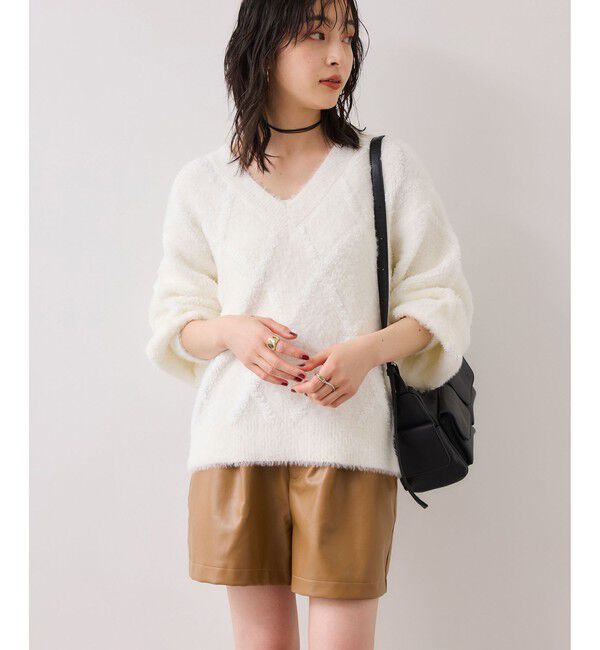 VIS「アーガイルフェザーニット/2WAY・イージーケア」|ニット・セーター|