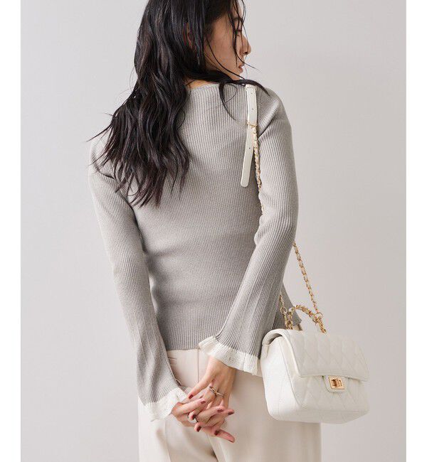 VIS「袖口レース編みニットプルオーバー」|ニット・セーター|