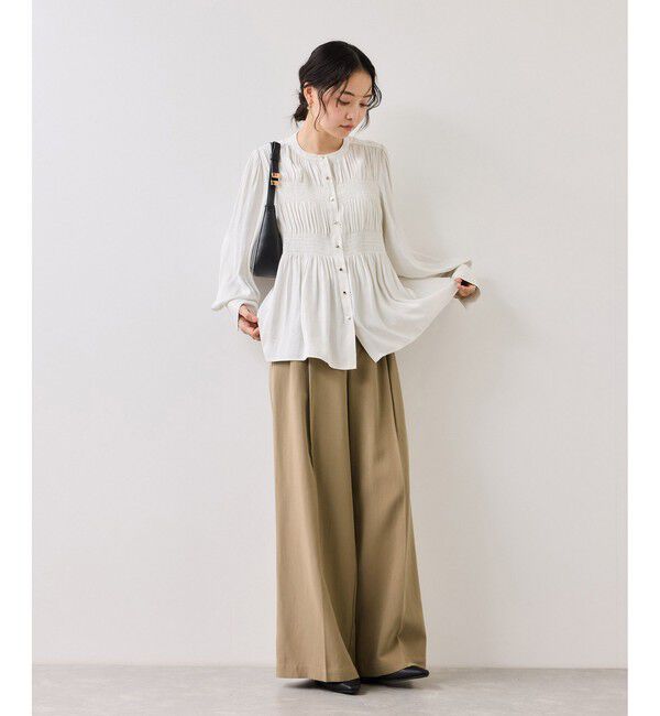 VIS「ツータックワイドパンツ/イージーケア」|チノ|