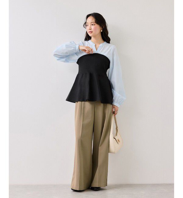 VIS「ツータックワイドパンツ/イージーケア」|チノ|