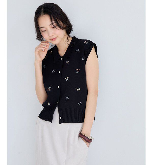 VIS「エンブロイダリーカーディガントップス」|カーディガン|