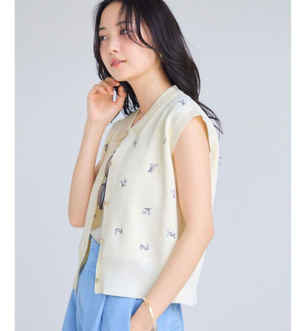 VIS「エンブロイダリーカーディガントップス」|カーディガン|