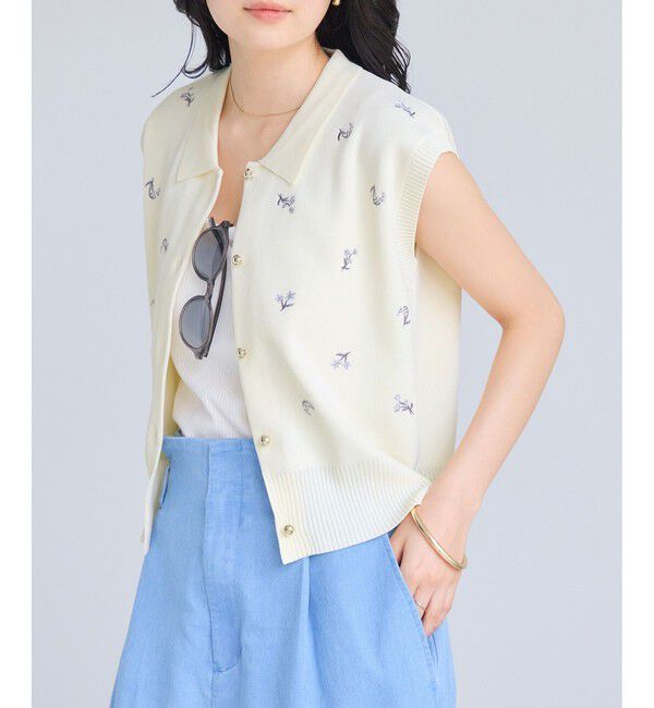 VIS「エンブロイダリーカーディガントップス」|カーディガン|