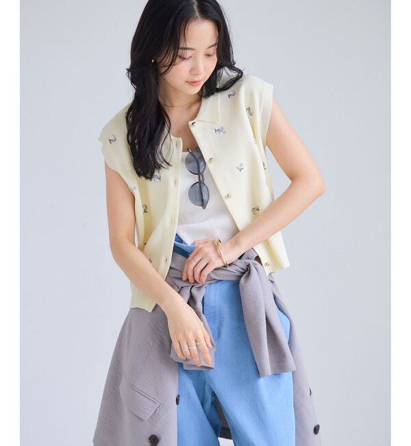 VIS「エンブロイダリーカーディガントップス」|カーディガン|