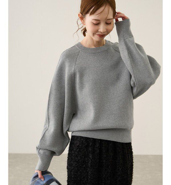 Rope&rsquo;Picnic「スウェットライクニットプルオーバー」|ニット・セーター|グレー(07)