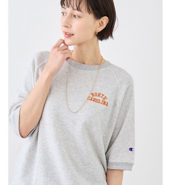 Rope&rsquo;Picnic「【Champion/チャンピオン別注】アソートロゴボートネックハーフスリーブスウェットプルオーバー」|Tシャツ・カットソー|