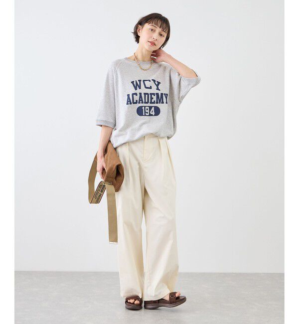 Rope&rsquo;Picnic「【Champion/チャンピオン別注】アソートロゴボートネックハーフスリーブスウェットプルオーバー」|Tシャツ・カットソー|