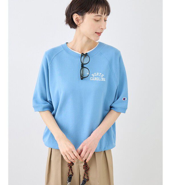 Rope&rsquo;Picnic「【Champion/チャンピオン別注】アソートロゴボートネックハーフスリーブスウェットプルオーバー」|Tシャツ・カットソー|