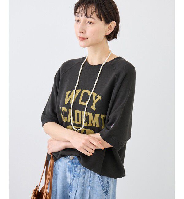 Rope&rsquo;Picnic「【Champion/チャンピオン別注】アソートロゴボートネックハーフスリーブスウェットプルオーバー」|Tシャツ・カットソー|