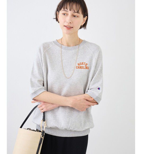 Rope&rsquo;Picnic「【Champion/チャンピオン別注】アソートロゴボートネックハーフスリーブスウェットプルオーバー」|Tシャツ・カットソー|
