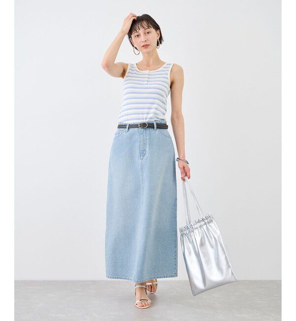 ❤︎LOUNIE❤︎24SS 40サイズ ビジュー&パール デニムスカート ❤︎LOUNIE❤︎24SS 40サイズ ビジュー&パール デニムスカート - メルカリ