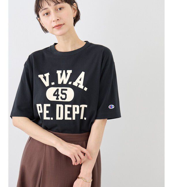 Rope&rsquo;Picnic「【Champion/チャンピオン別注】アソートロゴプリントオーバーサイズTシャツ/リンクコーデ」|Tシャツ・カットソー|