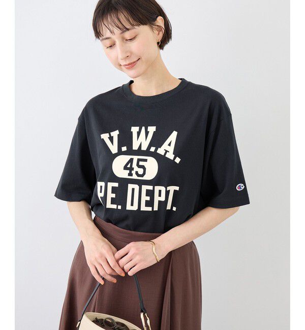 Rope&rsquo;Picnic「【Champion/チャンピオン別注】アソートロゴプリントオーバーサイズTシャツ/リンクコーデ」|Tシャツ・カットソー|