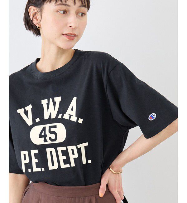 Rope&rsquo;Picnic「【Champion/チャンピオン別注】アソートロゴプリントオーバーサイズTシャツ/リンクコーデ」|Tシャツ・カットソー|