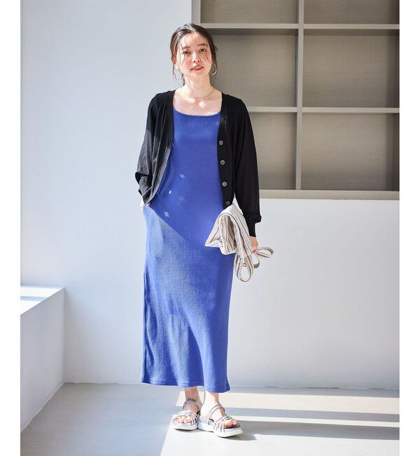 Rope&rsquo;Picnic「シャーベットニット ショート丈Vネックカーディガン/UVケア・接触冷感」|カーディガン|