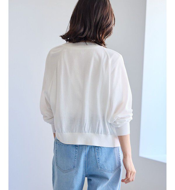 Rope&rsquo;Picnic「シャーベットニット ショート丈Vネックカーディガン/UVケア・接触冷感」|カーディガン|