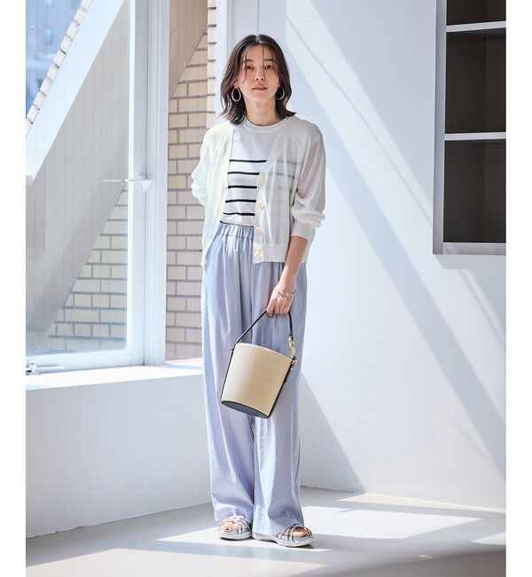 Rope&rsquo;Picnic「シャーベットニット ショート丈Vネックカーディガン/UVケア・接触冷感」|カーディガン|