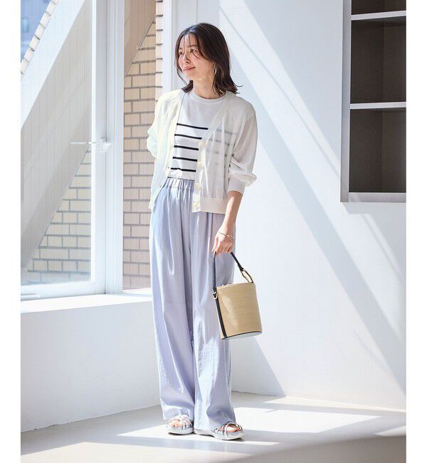 Rope&rsquo;Picnic「シャーベットニット ショート丈Vネックカーディガン/UVケア・接触冷感」|カーディガン|