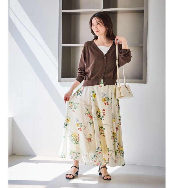 Rope&rsquo;Picnic「シャーベットニット ショート丈Vネックカーディガン/UVケア・接触冷感」|カーディガン|