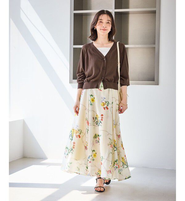 Rope&rsquo;Picnic「シャーベットニット ショート丈Vネックカーディガン/UVケア・接触冷感」|カーディガン|