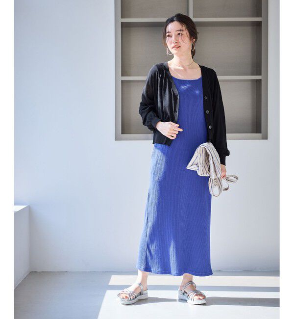 Rope&rsquo;Picnic「シャーベットニット ショート丈Vネックカーディガン/UVケア・接触冷感」|カーディガン|